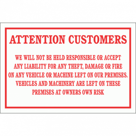 No Liability Disclaimer Sign Color Red Sign Material Metal