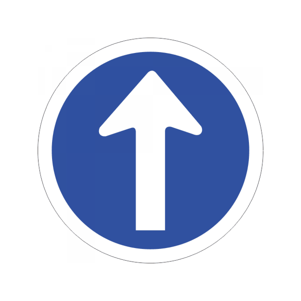 Proceed Straight Only Road Sign